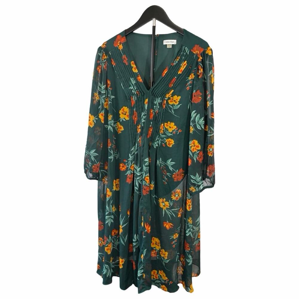 Calvin Klein Women’s Green Floral Dress – Size 22W